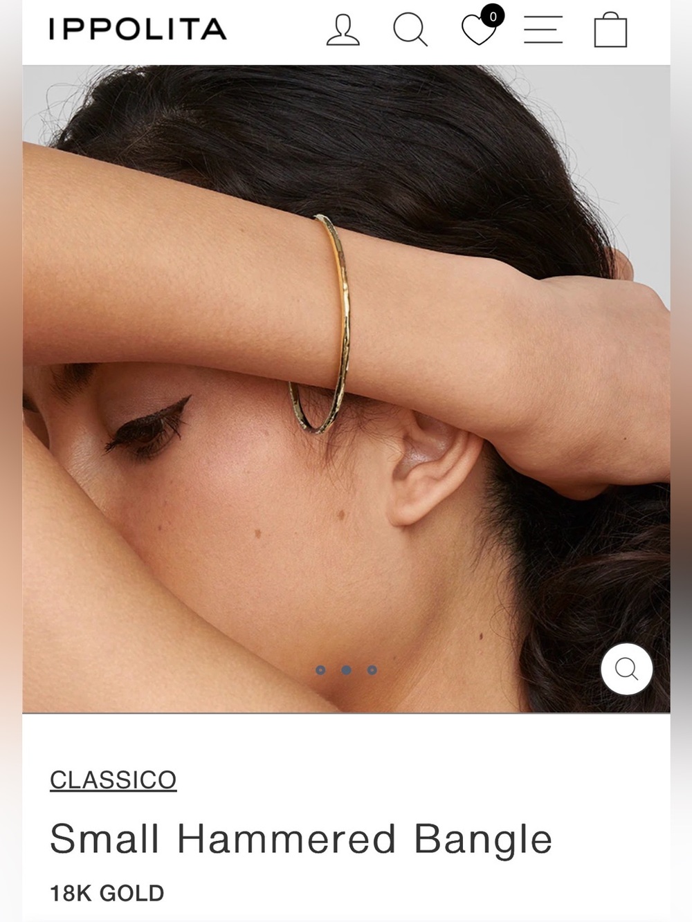 Ippolita Classico 18K Gold Hammered Bangle Bracelet